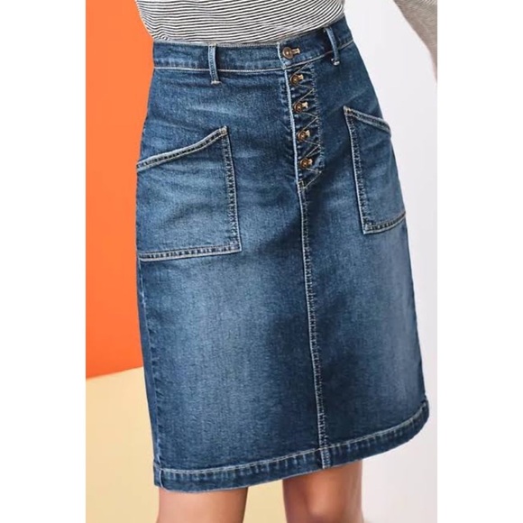 Anthropologie Dresses & Skirts - Womens Anthropologie Pilcro and the Letterpress Denim Jean Pencil Skirt Size 2